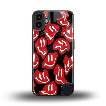 Melting Smiley back phone cover | glass case for cmf nothing phone 1
