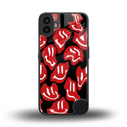 Melting Smiley back phone cover | glass case for cmf nothing phone 1