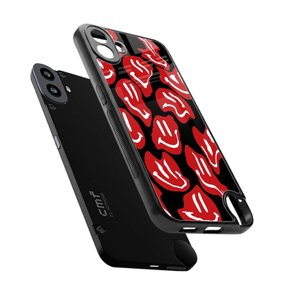 Melting Smiley sleek cmf nothing phone 1 cover with tempered glass back and TPU edges