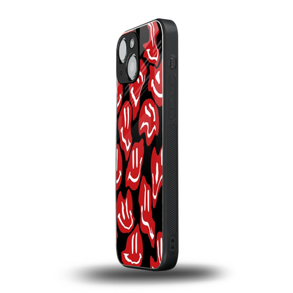 Melting Smiley iphone 13 mini mobile cover | shockproof glass phone case