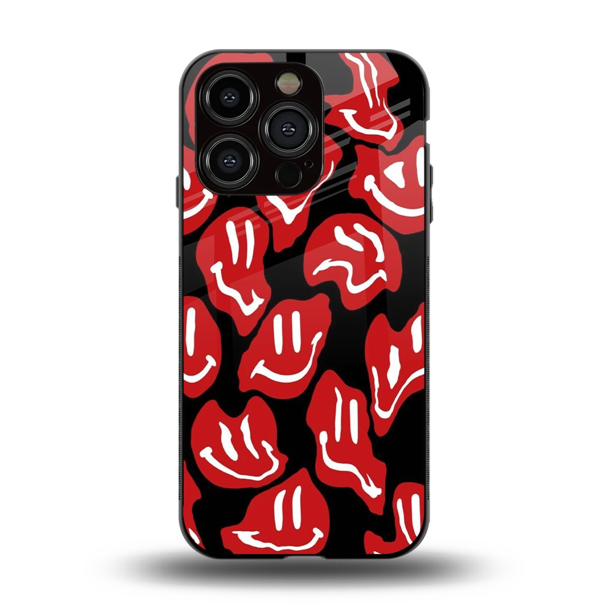 Melting Smiley back phone cover | glass case for iphone 13 pro