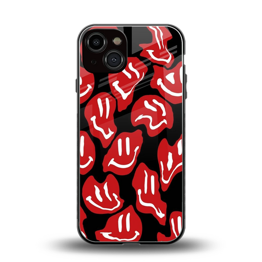 Melting Smiley back phone cover | glass case for iphone 13