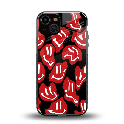 Melting Smiley back phone cover | glass case for iphone 14