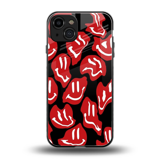 Melting Smiley back phone cover | glass case for iphone 15