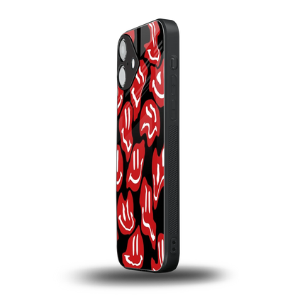Melting Smiley iphone 16 plus mobile cover | shockproof glass phone case