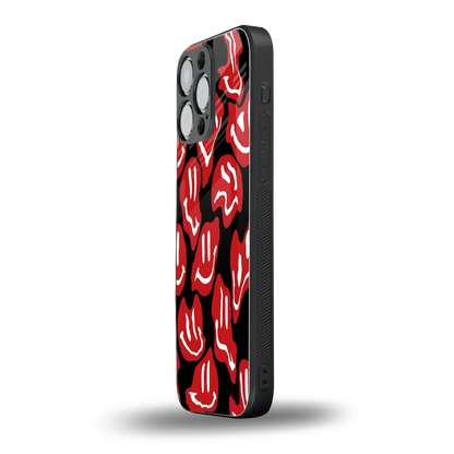 Melting Smiley iphone 16 pro max mobile cover | shockproof glass phone case