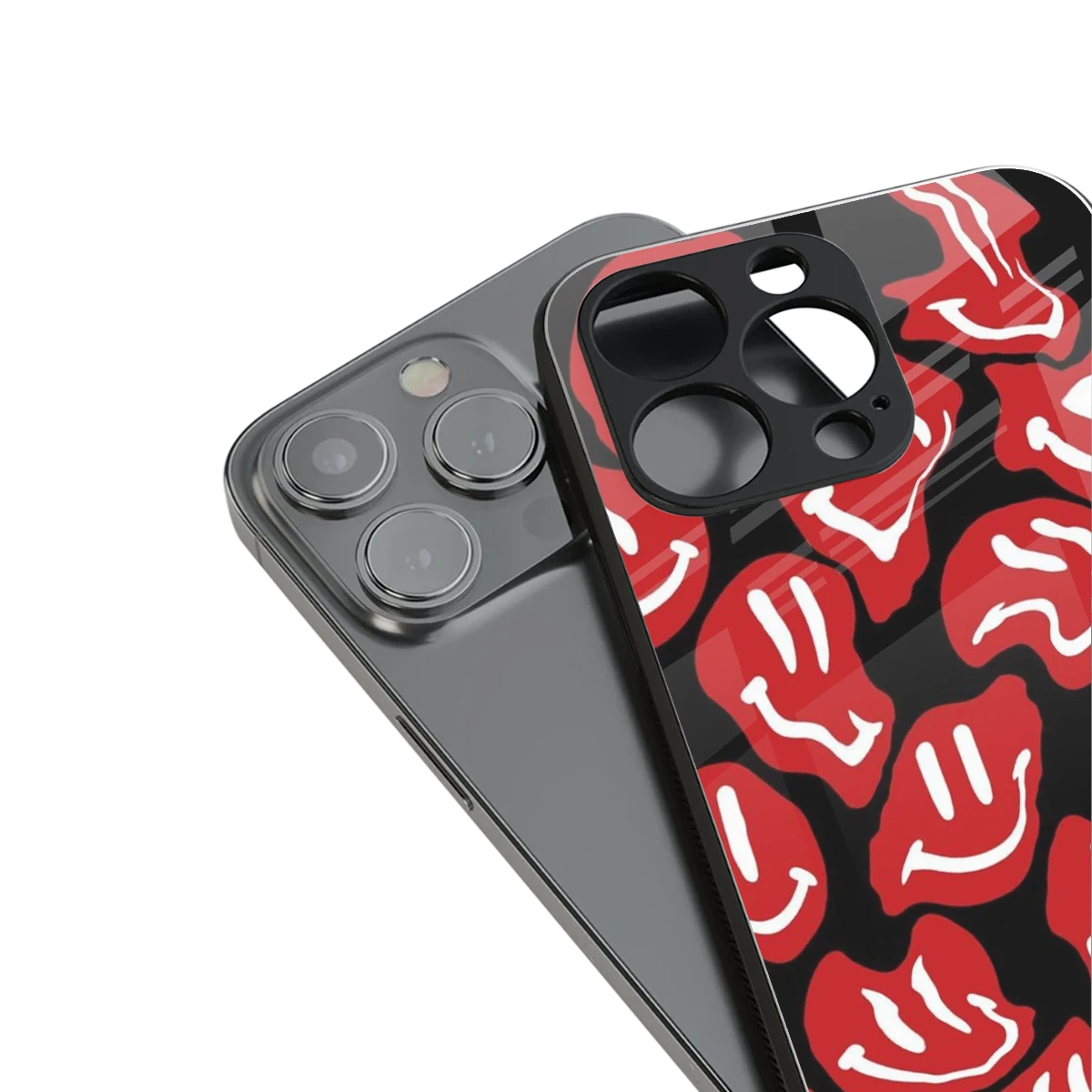 Melting Smiley stylish phone case for iphone 15 plus | glossy glass and slim fit