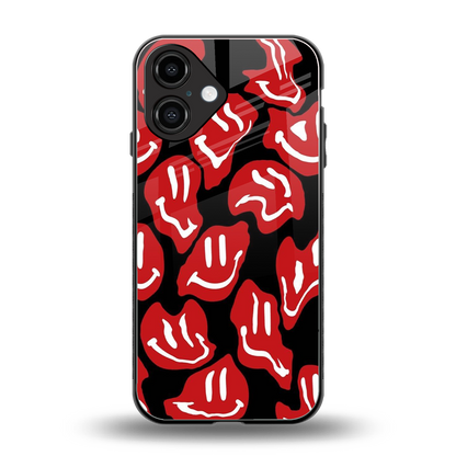 Melting Smiley Phone Case for Iphone 16 | Glass Case