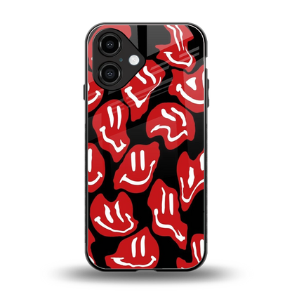 Melting Smiley back phone cover | glass case for iphone 16