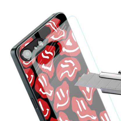 Melting Smiley stylish phone case for iphone 16e | glossy glass and slim fit