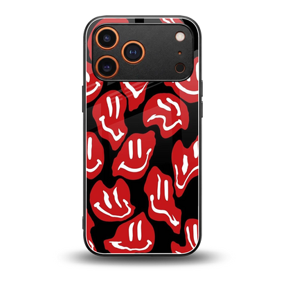 Melting Smiley back phone cover | glass case for iphone 17 pro
