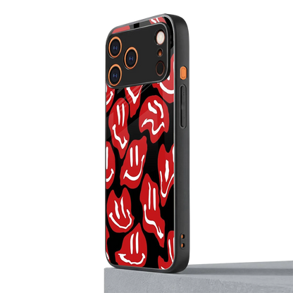Melting Smiley iphone 17 pro mobile cover | shockproof glass phone case