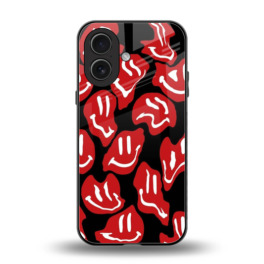 Melting Smiley back phone cover | glass case for iphone 17