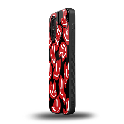 Melting Smiley iphone 17 mobile cover | shockproof glass phone case