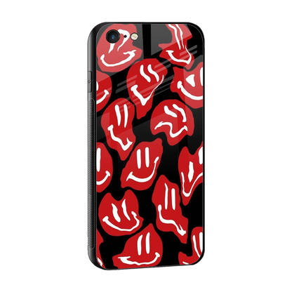 Melting Smiley sleek iphone 6s cover with tempered glass back and TPU edges