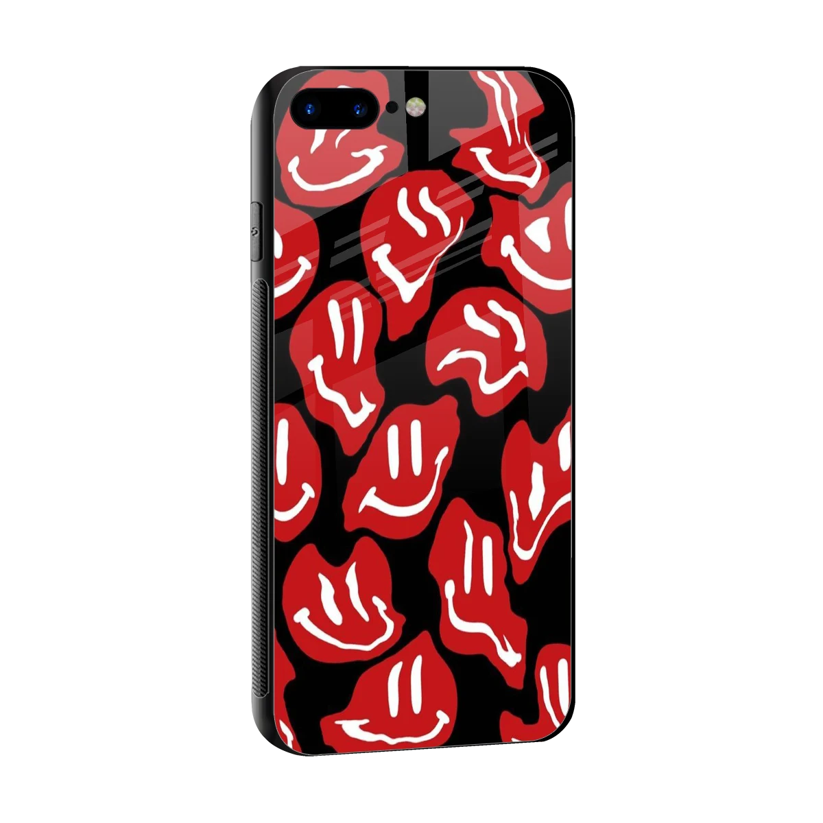 Melting Smiley sleek iphone 8 plus cover with tempered glass back and TPU edges