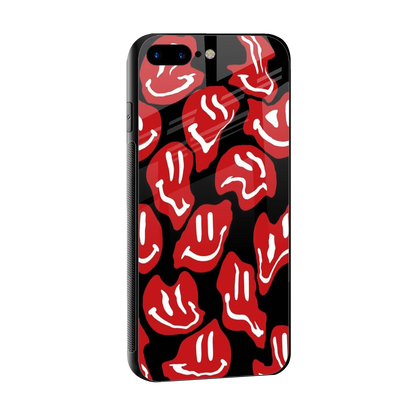 Melting Smiley sleek iphone 8 plus cover with tempered glass back and TPU edges
