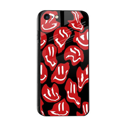 Melting Smiley sleek iphone 7 cover with tempered glass back and TPU edges