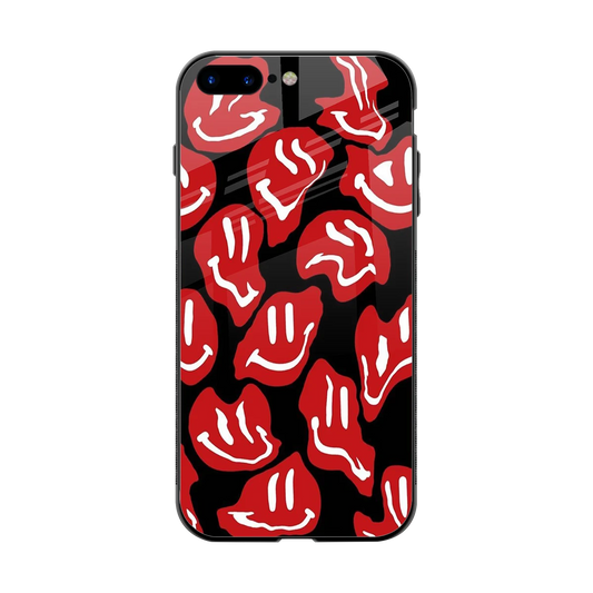 Melting Smiley back phone cover | glass case for iphone 8 plus