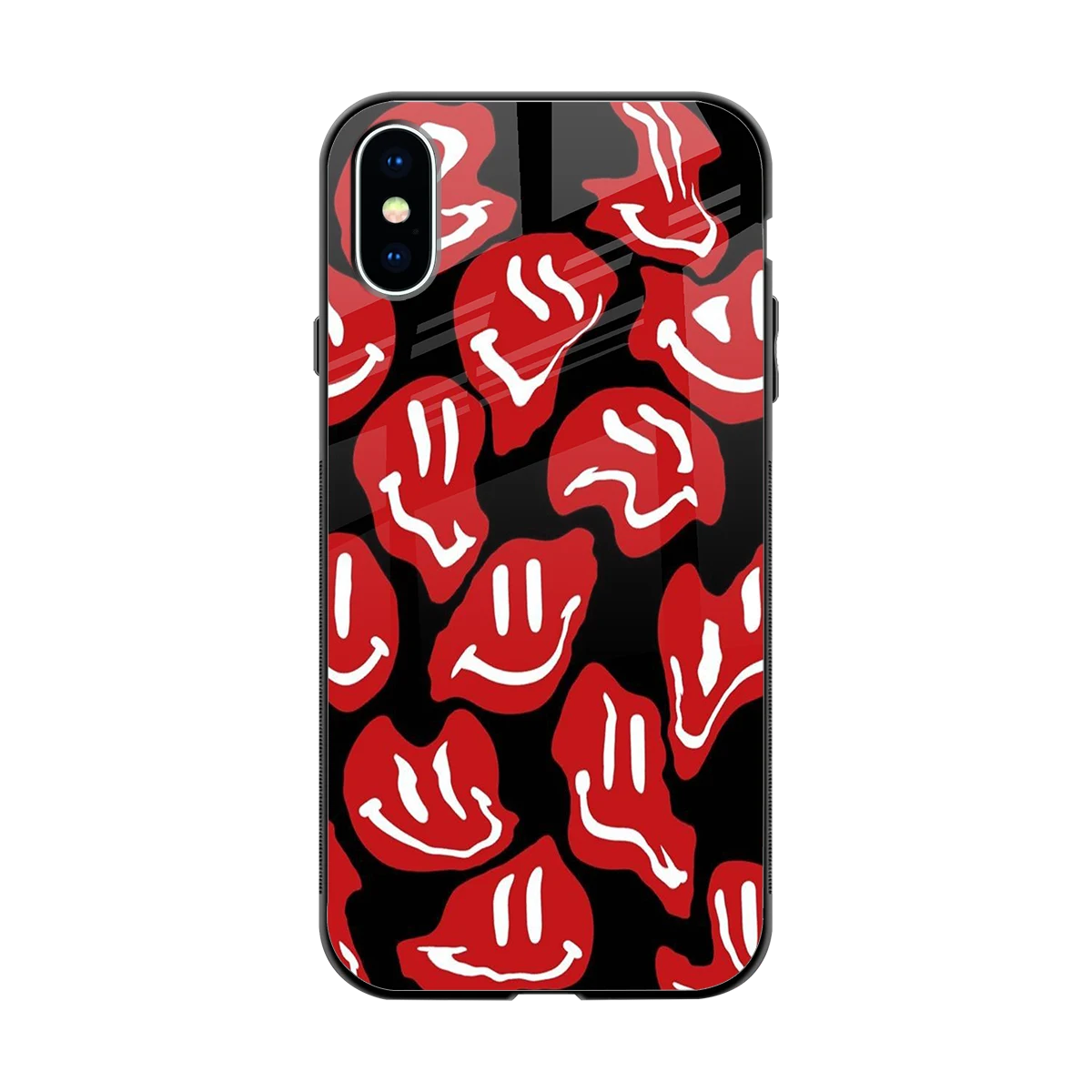 Melting Smiley back phone cover | glass case for iphone x