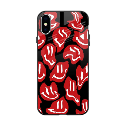 Melting Smiley back phone cover | glass case for iphone x