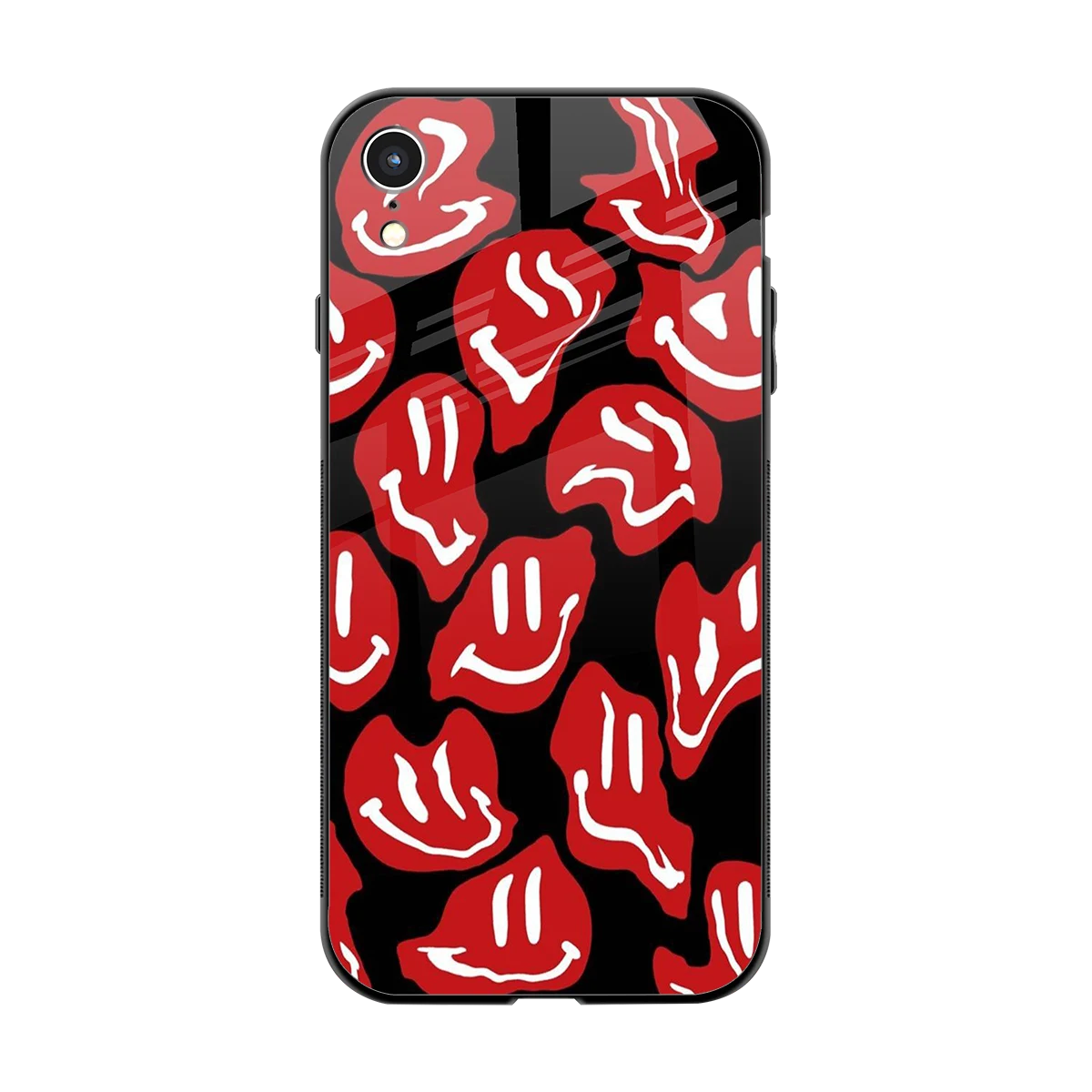 Melting Smiley back phone cover | glass case for iphone xr