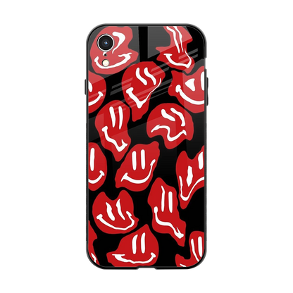 Melting Smiley back phone cover | glass case for iphone xr