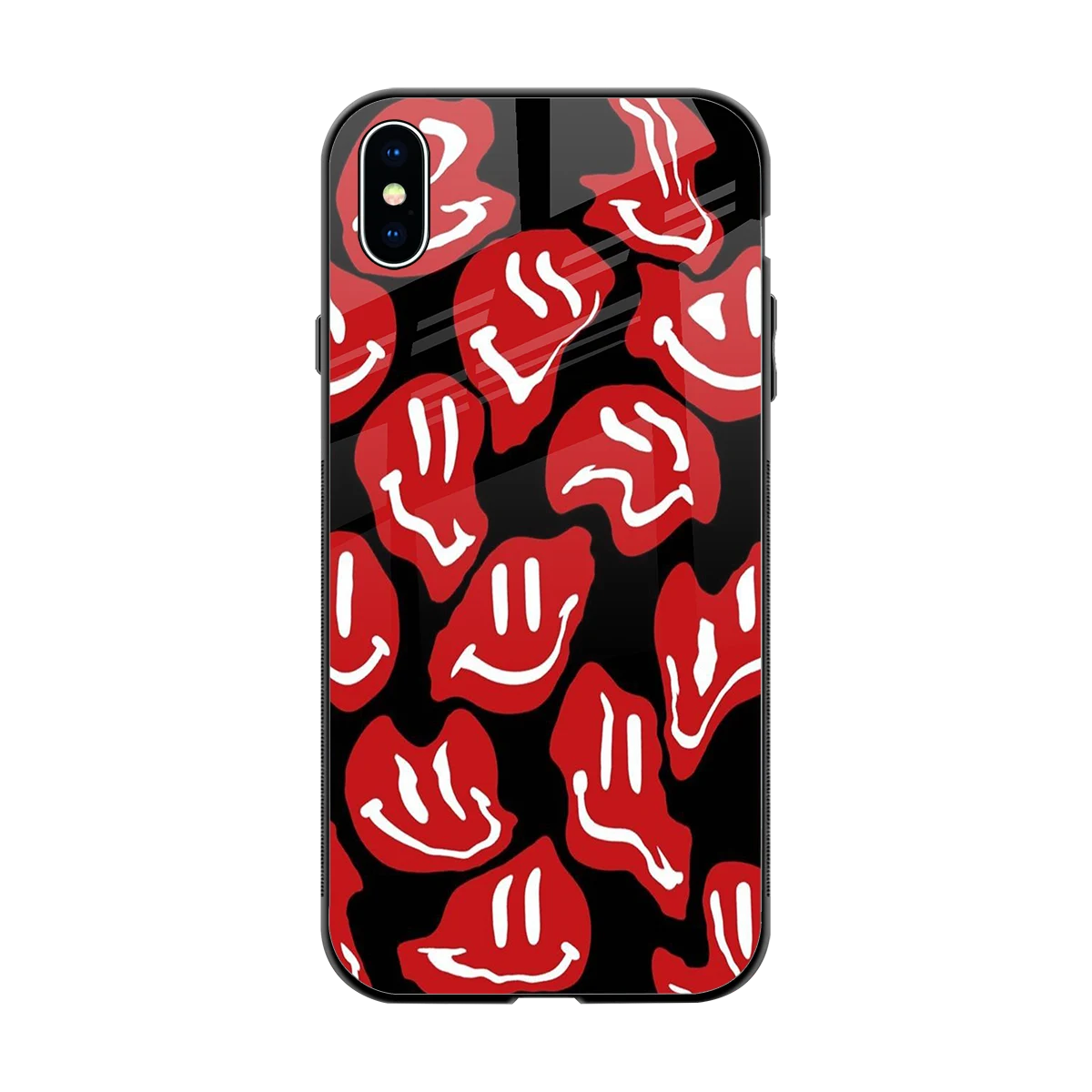 Melting Smiley back phone cover | glass case for iphone xs max