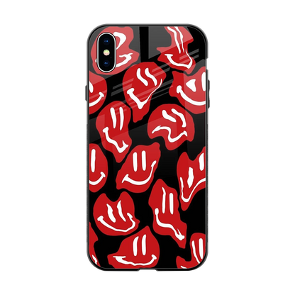 Melting Smiley back phone cover | glass case for iphone xs max