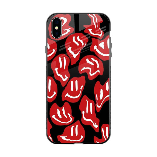 Melting Smiley back phone cover | glass case for iphone xs max