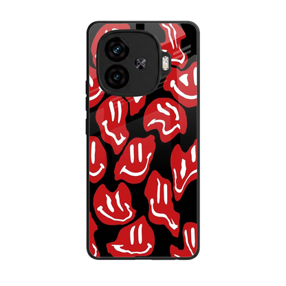 Melting Smiley back phone cover | glass case for iqoo neo 10r 5g