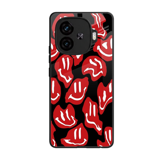 Melting Smiley back phone cover | glass case for iqoo neo 10r 5g
