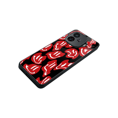 Melting Smiley stylish phone case for iqoo neo 10r 5g | glossy glass and slim fit