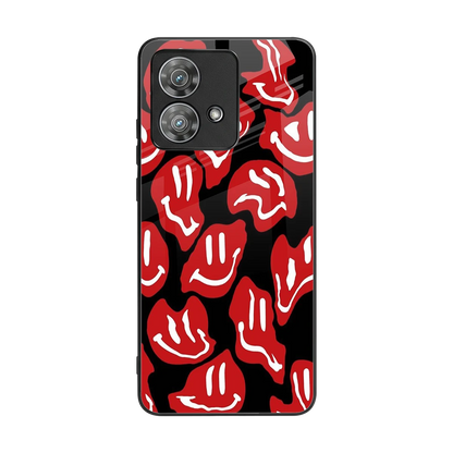 Melting Smiley back phone cover | glass case for motorola edge 40 neo 5g
