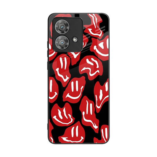 Melting Smiley back phone cover | glass case for motorola edge 40 neo 5g