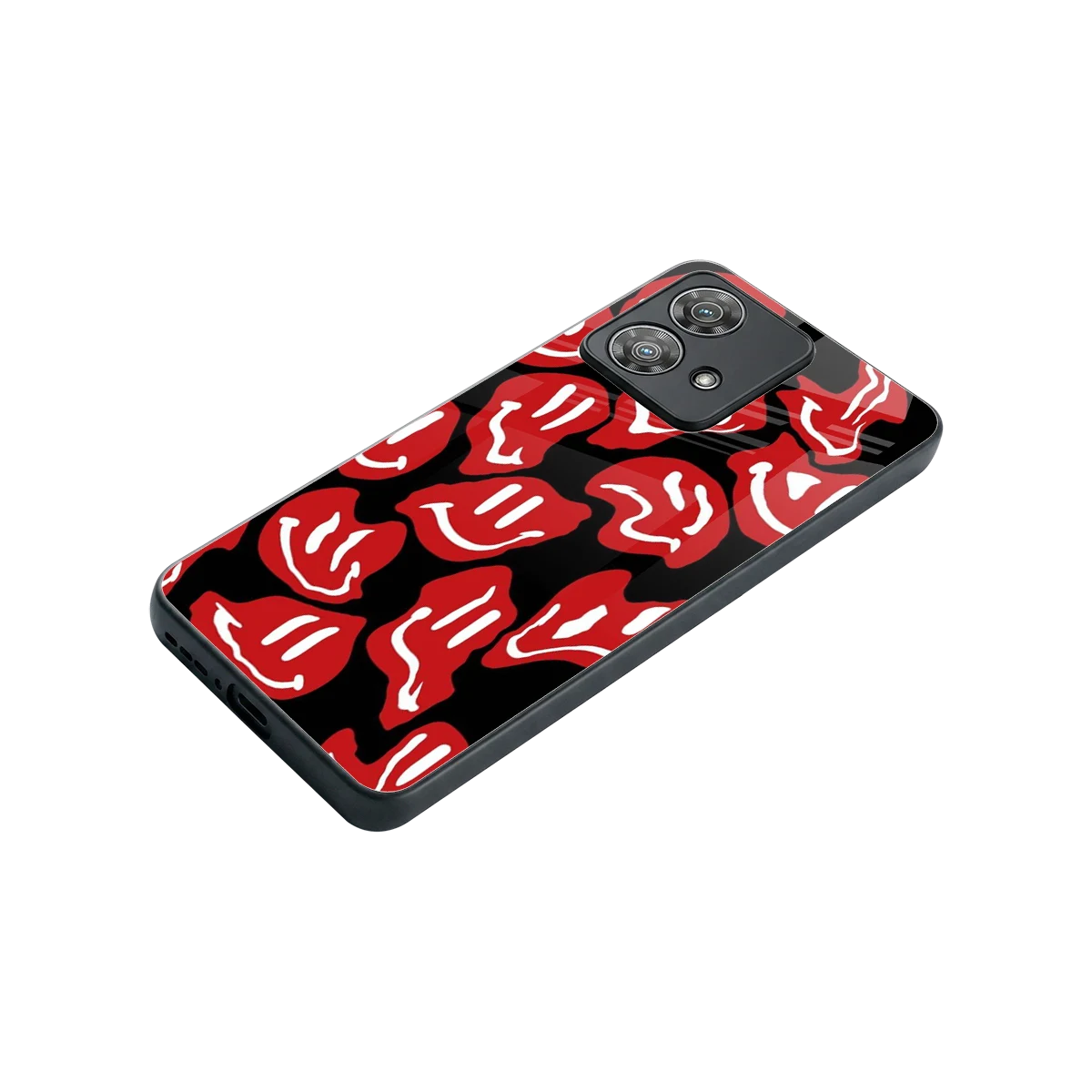 Melting Smiley stylish phone case for motorola edge 40 neo 5g | glossy glass and slim fit