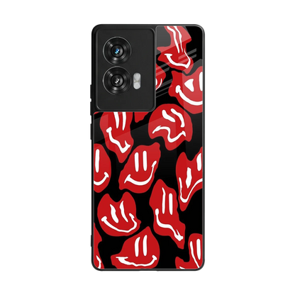 Melting Smiley back phone cover | glass case for motorola edge 50 fusion