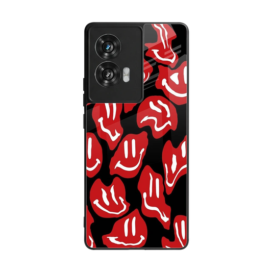 Melting Smiley back phone cover | glass case for motorola edge 50 fusion