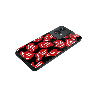 Melting Smiley stylish phone case for motorola edge 50 fusion | glossy glass and slim fit