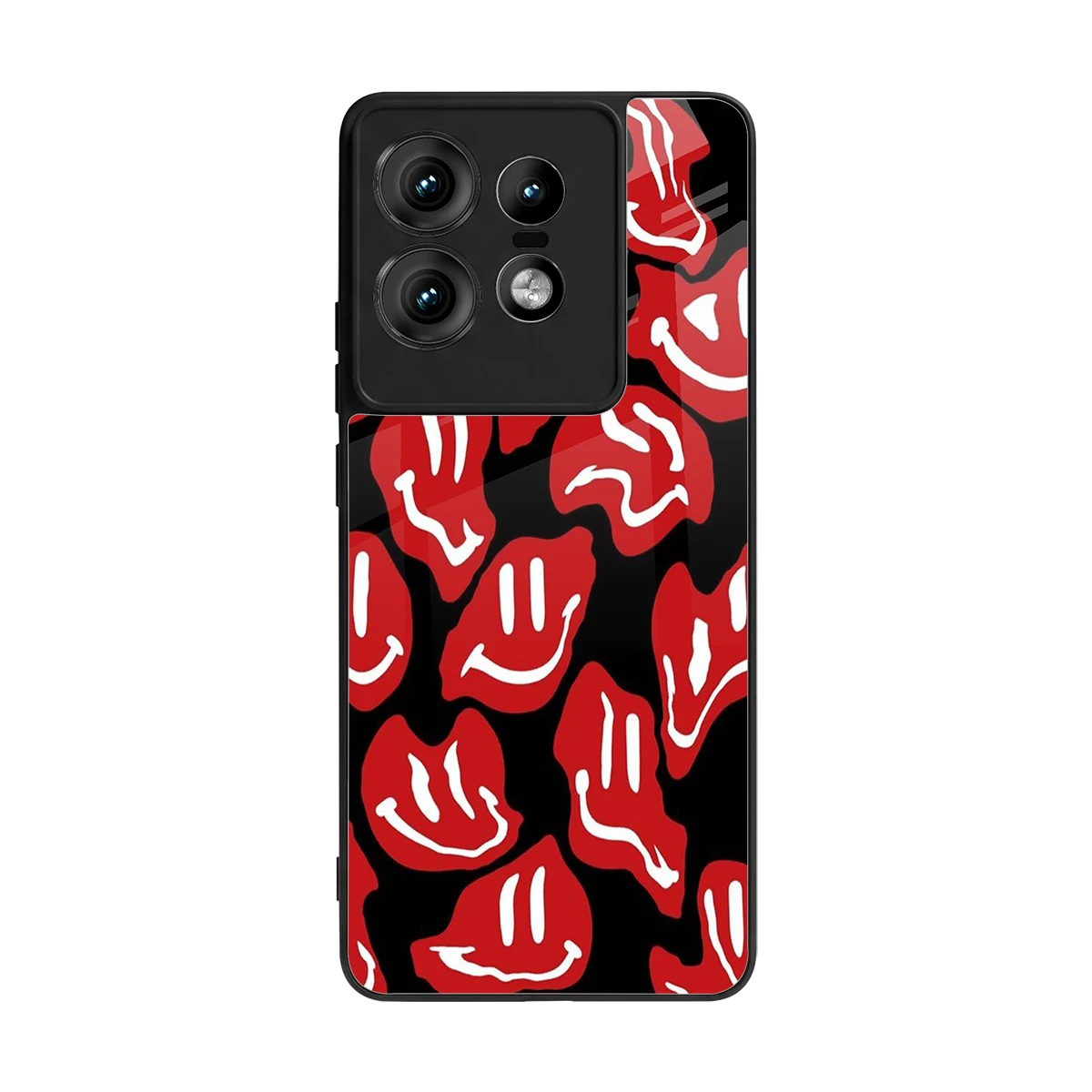 Melting Smiley back phone cover | glass case for motorola edge 50 pro