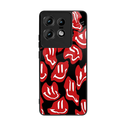 Melting Smiley back phone cover | glass case for motorola edge 50 pro