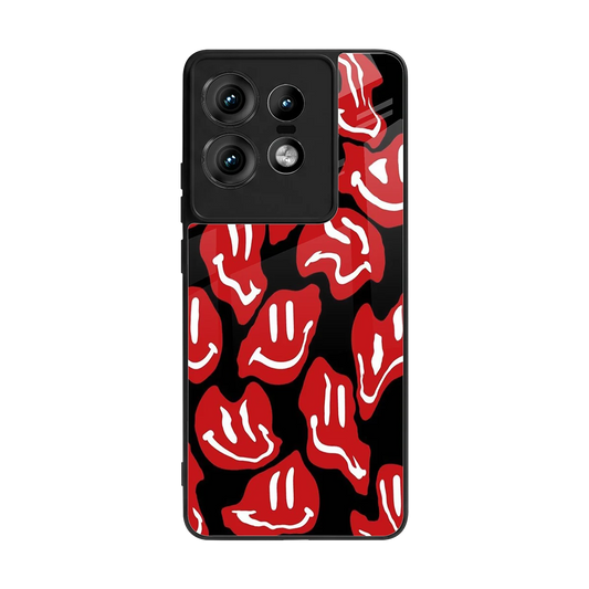 Melting Smiley back phone cover | glass case for motorola edge 50 pro