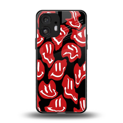 Melting Smiley back phone cover | glass case for nothing phone 2