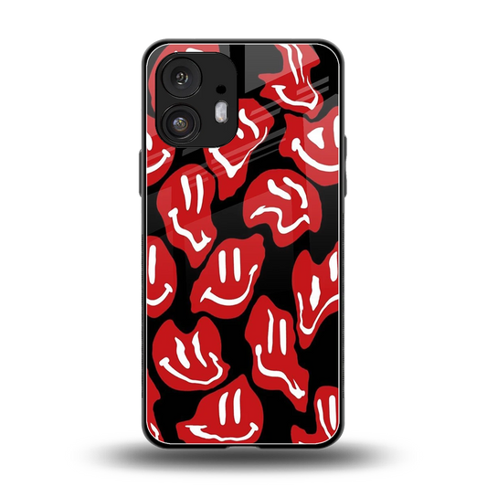 Melting Smiley back phone cover | glass case for nothing phone 2