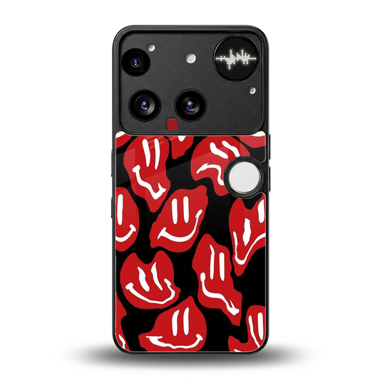 Melting Smiley back phone cover | glass case for nothing phone 3