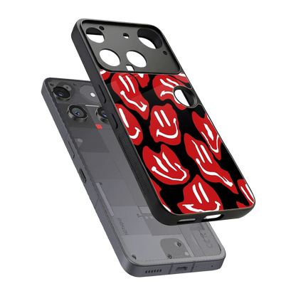Melting Smiley sleek nothing phone 3 cover with tempered glass back and TPU edges