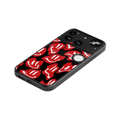 Melting Smiley stylish phone case for nothing phone 3 | glossy glass and slim fit