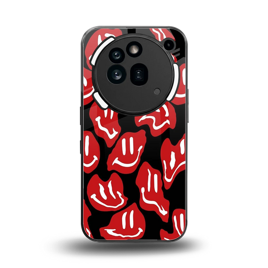 Melting Smiley back phone cover | glass case for nothing phone 3a pro