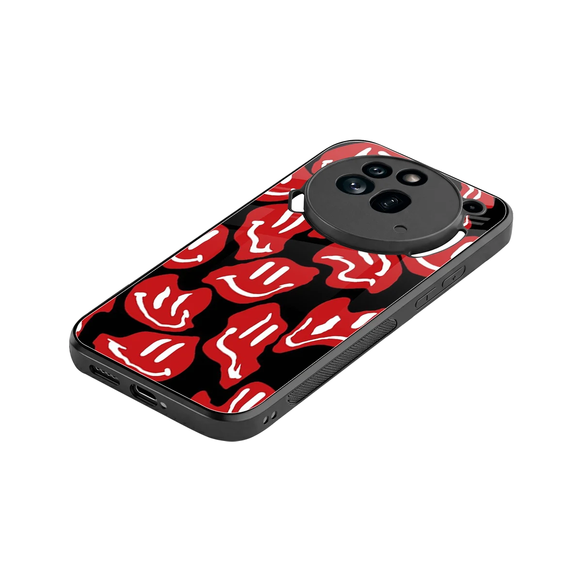 Melting Smiley stylish phone case for nothing phone 3a pro | glossy glass and slim fit