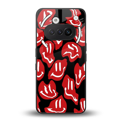 Melting Smiley back phone cover | glass case for nothing phone 3a